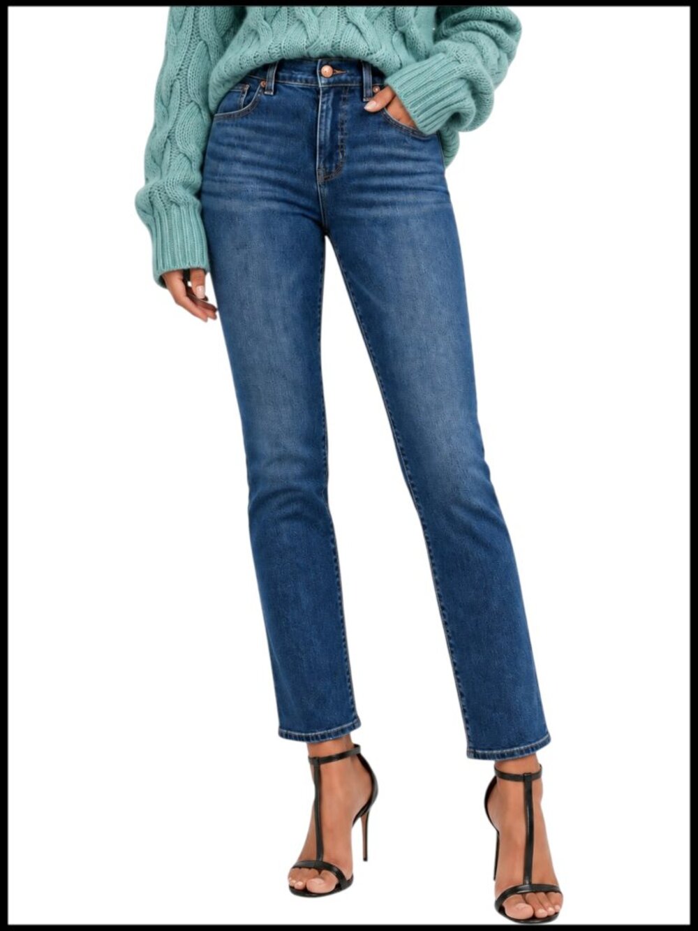 Madewell Stovepipe Jeans Medium Wash Blue High Rise Straight Leg 24